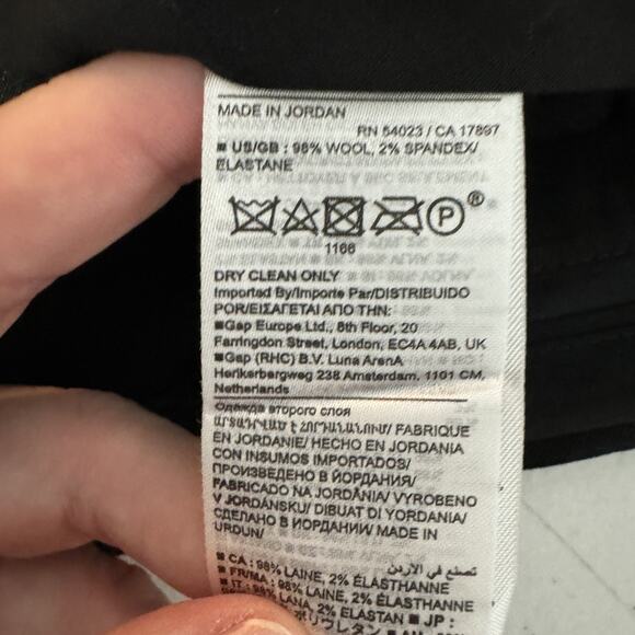 Banana Republic Siena Slim Italian Wool Ankle Pant Size 16L Tall Black Corporate - Picture 8 of 15